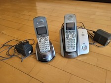 Panasonic KX-TCD 320G  Telefon - Silber , mit Anrufbeantworter u. 2 Mobilteile
