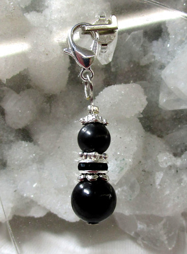 Schungit charm mit - schungit, karabiner