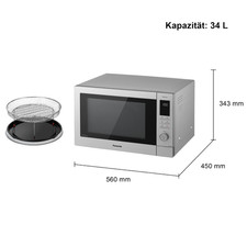 Panasonic NN-CD88QSEPG Kombi-Mikrowelle mit Heißluft, Grill und Air Fry Funktion