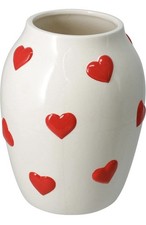 Vase mit Herzchen rot 18 cm