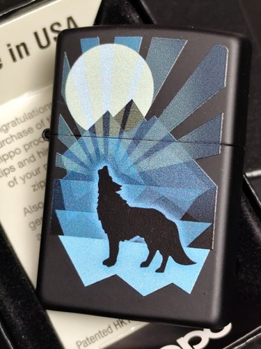 Zippo wolf moondesign color - zippo,