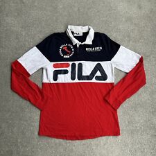 FILA Herren Poloshirt Small Polohemd Italia Polo Shirt Logo 24009 Blau Rot