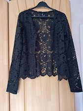 Schwarze offene Spitzenjacke Gr.XXS Laura Torelli