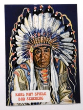 alte Aufkleber-Postkarte  Karl