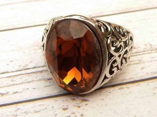 Großer statement ring braun - großer,
