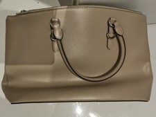 Ralph Lauren - Handtasche, Umhängetasche - Leder - Farbe Taupe/Stein