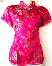 Asia Miss China/Japan Geisha-Bluse/Blazer/Top Pink/Drache-Muster Gr.S,M,L,XL,XXL