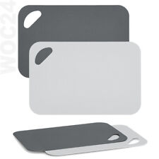2er SET 29 x 19 cm ANTI-RUTSCH Schneidematte Schneidebrett Kunststoff Grau