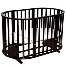 Kinderbett oval 6in1 mit Kokosmatratze 80×130 cm aus Massivholz Kiefer