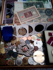 Konvolut Sammlung Lot Münzen ,5D.Mark Silber, Orden ,Geldscheine, Medaillen