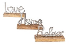 3er Set Schriftzug Love Home
