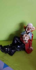 Vivian Formano Clown mit Blumenstrauss sitzend 15cm  Neupreis 40€ !!!