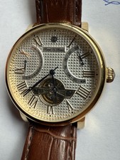 R.U Braun Herrenuhr Mechanisch Automatisch Lederband  mit Offenem Federhaus