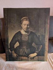 Rembrandt Van Rijn Junge Frau an einer offenen Halbtür (Kunstdruck)