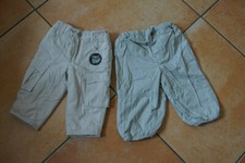 Babymode Set 2 Hosen Größe 74 80 unisex Junge Mädchen beige gefüttert Inscene HM