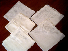 Schöne Batist Taschentücher Lupenstickerei Hohlsaum Handarbeit 5 Teile