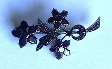 Granat Brosche Schmuck Antik
