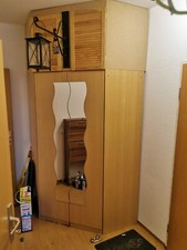 Eckkleiderschrank Eckschrank Behgehbar Buche mit Spiegelfront