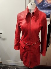 Echt Leder Mantel Vintage Rockabilly Gothic Trenchcoat Echtleder M 38