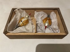 Christbaumschmuck antik Vogel In Holzdose Erzgebirge 