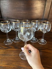 Antik! 6 Stück Wein Gläser Antikglas mit verschiedene Vögel