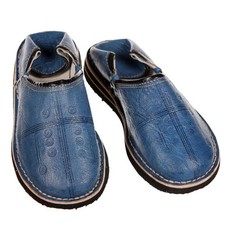 Marokkanische Lederschuhe orientalische Babouches Pantoffeln Tafrout blau 38-46