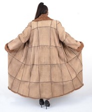 A4617 LEDER MANTEL MIT LAPIN KANIN INNENFUTTER PELZ KANINCHENFELL PELZMANTEL