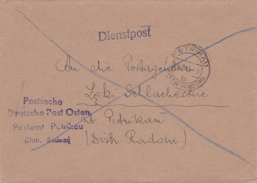 Postsache postamt petrikau - postsache,