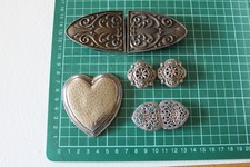 4 Gürtelschnallen Trachtenschmuck Metall Nähen