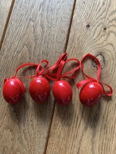 4 tlg. Ostereierset, Osterei, Osterdekoration, Osterhasen, Osterstrauch, rot