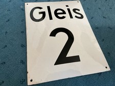 Emaille Schild „Gleis 2“
