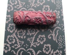 2 Flower Pattern Paint Roller _1920-1970er Jahre  