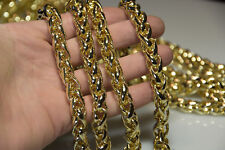 1m Gliederkette Halskette gold Zopfkette Meterware Schmuckkette Bastelkette