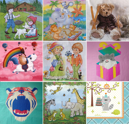 Servietten kinder tiere - 4,