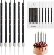 Geburtstagskerzen 36 Stück schwarz für Kuchen Torte Geburtstag Feier