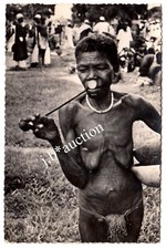 Afrika ALTE NACKTE TOUPOURI FRAU TELLERLIPPE LENDENSCHURZ * Foto-AK um 1950