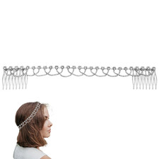 Kopfkette Boho Haarband Silber Damen Mädchen Hochzeit Accessoires