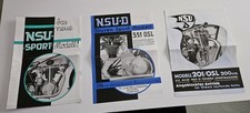 NSU 201 OSL 351 OSL Sport Modell OLDTIMER MOTORRAD Broschüre Prospekte