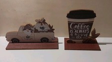 Kaffee-Deko/ Holz/ Coffee/ Auto/ Becher/ Tasse/ Aufsteller/ Steck-Figur