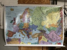 Vintage Rollkarte Schulwandkarte  Europa und der Nahe Osten