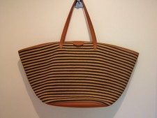 Sonia Rykiel ,hochwertige Designer Strandtasche, geflochten,gestreift,echt Leder