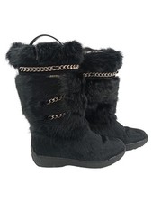 Oscar Sport Damen Fellstiefel mit Kettenapplikationen Schwarz Gr. 37