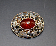 Fischland Brosche Bernstein Silber 835 Fischland, Georg Kramer