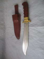 Altes seltenes Messer mit auf und Schließmechanismus Griffschalen  Holz Messing