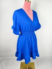 Kleid Gr. M 38 (S/36) NEU blau Rüschen Stretch gestreift Blusenkleid classic 