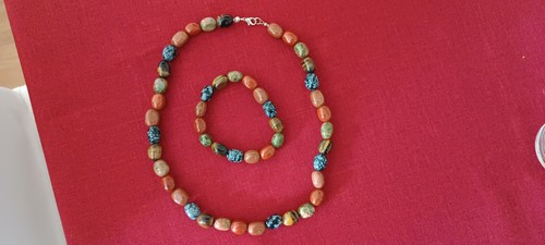 Halbedelstein schmuckset aus - halbedelstein,