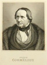 J. NORDHEIM (1804-1853), Peter von Cornelius (*1783), Kupferstich Romantik