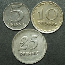 NOTGELD: 5, 10 & 25 Pfennig