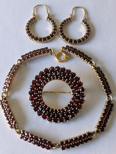 Antik granat schmuckset - antik,