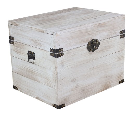 Holztruhe elsa shabby weiss - holztruhe,